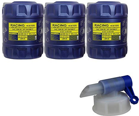 60L MANNOL Racing+Ester 10W-60 API SN/SM/CF Öl Motoröl inkl. Auslaufhahn
