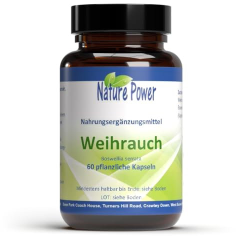 Weihrauch (Boswellia serrata) - 250 mg Weihrauch-Extrakt pro Kapsel - 60 pflanzliche Kapseln - gentechnikfrei und vegan - von NATURE POWER