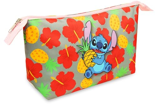 Disney Kosmetiktasche Damen Teenager, Kulturtasche Klein mit Reißverschluss, Kulturbeutel für Reise Zubehör, Stitch Baby Yoda, Geschenke für Frauen