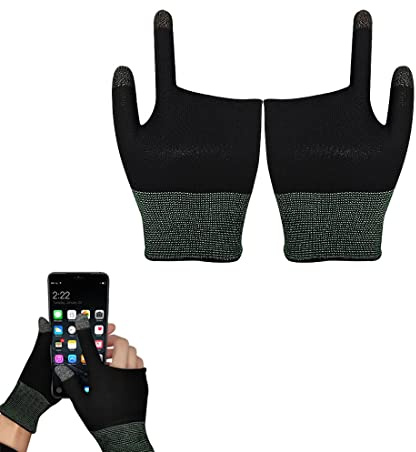 Gants de Jeu Mobile, Doigts en Fibre Conductrice, Gants à écran Tactile universels Anti-Transpiration, antidérapants, Ultra-Fins et Respirants, adaptés aux Jeux Mobiles Android iOS