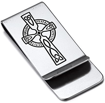 Bandmax Pince à Billets de Banque Celtique, Porte-Carte de Crédit Acier Inoxydable, Money Clip