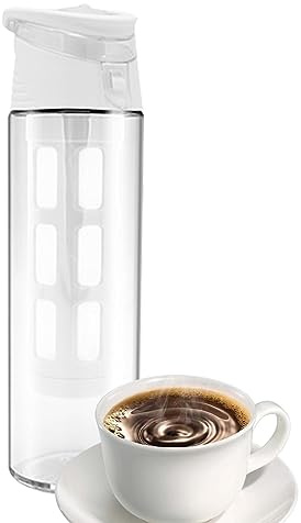 Cold Brew Coffee Maker, Iced Coffee Bottle Maker Mug 550ml, Cold Brew Makers Kit, Cold Brew Travel Mug with Airtight Lid, Leakproof Cold Brew Travel Mug with Mesh Filter