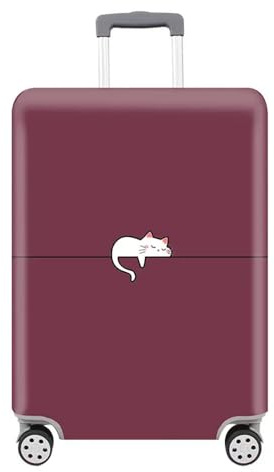FANSU Elastisch Kofferhülle Kofferschutzhülle, Karikatur Tier Drucken Reisekoffer Schutzhülle mit Reißverschluss, Waschbar Gepäckabdeckung für 18 bis 32 Zoll Koffer (Katze,XL(29-32in))