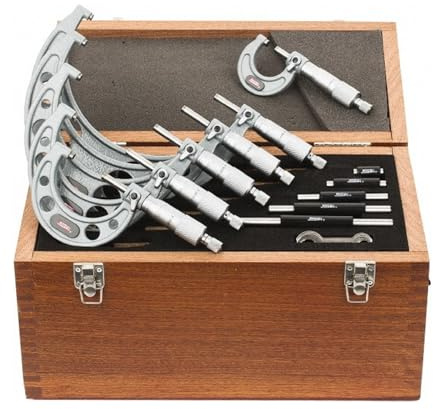 SPI 17-635-4 Calibrated Mechanical Outside Micrometer Set: 6 Micrometers, 0 to 6 inch Range