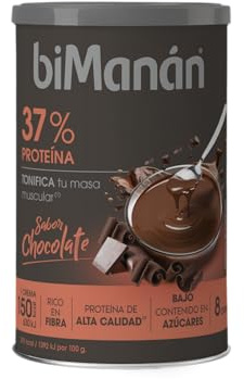 BIMANÁN - CREMA HIPERPROTEICA SABOR CHOCOLATE - Exquisita Crema Sabor Chocolate - para Tonificar y Aumentar Masa Muscular - Producto Proteico con Textura Cremosa - 360g, 12 raciones