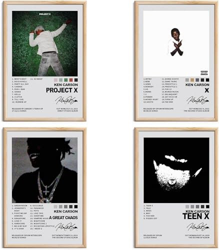 Poster con copertina di album con autografo, stampe musicali, stampe HD, poster artistici da parete per stanza, immagini estetiche, set di 4 per camera da letto, musica, aule ragazze, dormitorio,