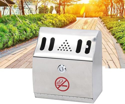 Wandmontierter Aschenbecher - Outdoor Zigarettenrußsäule,Wand-Aschenbecher Edelstahl Outdoor Zigaretten-Aschenbecher Creative Public Smokeless Outdoor Ash Tray Smoking Receptacles Abschließbar