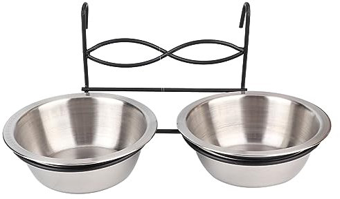 Gamelles pour Chien, Gamelles Suspendues pour Chenil, Gamelle d'eau Suspendue à Double Mangeoire pour Lapin avec Crochet, Gamelles d'eau en Acier Inoxydable pour Animaux de