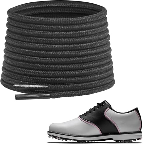 NDTEZUGT Lacets pour FootJoy Premiere Series/Traditions Shoes, 2.5mm Ronds | Ronds Fins Lacets en Polyester Résistant de Chaussures Oxford pour déchirure pour Bottes
