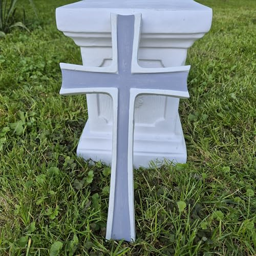 FABRIQ Steinkreuz 1 kg – 1 kg – H:22 cm – Massiver Steinguss Wetterfest & frostfest bis −30 °C Gartendeko Premium