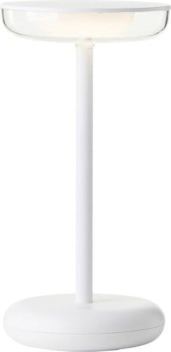 Brilliant Lampe de table LED pour l'intérieur et l'extérieur - 22 cm de hauteur, Ø 11 cm - Lampe de table d'extérieur blanche avec variateur tactile - Mobile/sans fil/portable - Rechargeable par