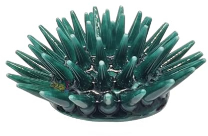 sicilia bedda - RICCIO DI MARE IN CERAMICA SICILIANA - Prodotto da Parete o Soprammobile - Prodotto Artigianale (12x4 Verde)