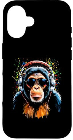 Funky DJ Monkey with Shades and Headphones Case for iPhone 16