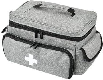 Focenat Sac de Secours Étanche, Pharmacie Voyage Portable pour Maison, Bureau, Voiture et Outdoor, Gris