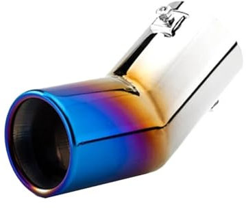 Abgasrohr Universal Auto Auspuff Spitze Runde Edelstahl Auto Schwanz Hinten Runde Auspuffrohr Schwanz Schalldämpfer Spitze Endrohr Auto Auspuffrohr(Blau)