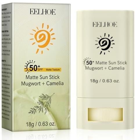 Stick Solar Facial, Protector Solar en Barra SPF 50, Protector Solar Coreano, Crema Solar Stick Facial, Impermeable, no Grasoso y con una Fuerte Protección Ultravioleta, para Todo Tipo de Piel