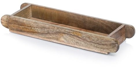 Marrakesch Vintage Tablett Serviertablett aus Holz 40 x 12 cm | Holztablett Ralio als Dekorative Tischdeko für Küche und Wohnzimmer | Vintage Frühstückstablett rechteckig für Schlafzimmer