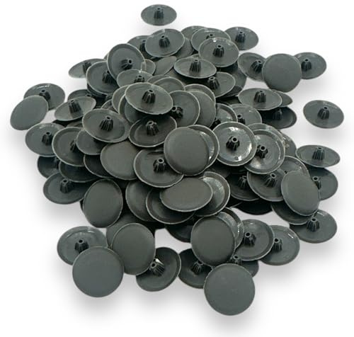 Bifix™ MEDIUM SLATE GREY Screw Pozi Phillips Cover Caps Snap On 6-8g Pz2 Ph2 Push Fix Screws - Pack of 100