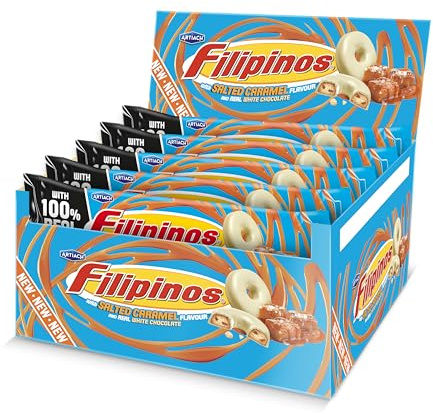 Biscuits Filipinos saveur caramel salé (12 x 118g) - Enrobée de véritable chocolat - Artiach