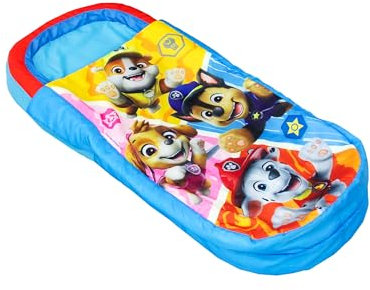 Pat' Patrouille ReadyBed - Cama supletoria infantil inflable 2 en 1 con edredón integrado, colchón de campamento, noche de pijama, bomba y bolsa de transporte incluidos, lavable a máquina, 130 x 61 x