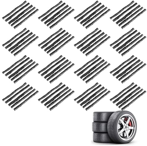 Kit Riparazione Pneumatici Auto,Kit Riparazione Pneumatici Moto,Kit Riparazione Pneumatici,Strisce Riparazione Pneumatici,Kit Riparazione Pneumatici Tubeless,per Auto Moto Bici,Nero,80PCS