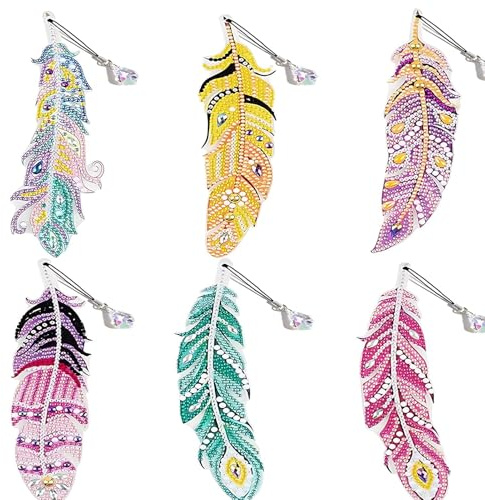 Peinture Plume Signet pour les Filles de 6 à 10 Ans avec Peinture au Diamant, cadeau créatif et éducatif, favorise la créativité et le développement de la motricité fine lors du bricolage