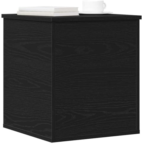 vidaXL Scatola di Stoccaggio Rovere Nero 40 x 42 x 46 cm | Aspetto elegante e semplice per qualsiasi stanza, Tanto spazio per i tuoi oggetti,