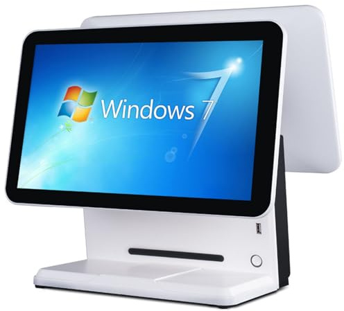 SHENGSHIYU Registrierkasse Gastronomie,Neigungsverstellung mit Einer Hand,4GB RAM + 64GB SSD | 6 USB-Anschlüsse | WLAN,Registrierkasse für Kleinunternehmen,White