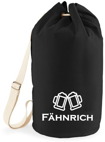 Huuraa Seesack Fähnrich Schützenfest 20 Liter Black Baumwolle Rucksack Geschenkidee