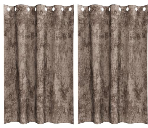 vidaXL Cortinas de Terciopelo 2 pcs Capuchino 175 x 140 cm Terciopelo, Cortinas de Terciopelo Modernas, Acolchadas, Ligeras, bloqueadoras de luz, salón