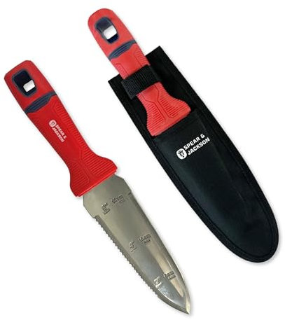 Spear & Jackson 4151HH Razorsharp Hori Hori Multi-Tool – Stainless Steel Versatile Tool with Holster & Belt Loop, Serrated & Straight Edges, Depth Markings, for Planting, Weeding & Cutting