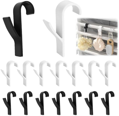 VONJUMA 14 Pcs Ganci Scaldasalviette Bagno Ganci Per Termosifoni Tondi Porta Asciugamani Termosifoni In Abs Scaldasalviette Ganci Da Bagno Per Radiatori Standard Colore Bianco Nero