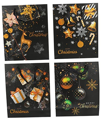 SEWOART 4stücke Weihnachten Gedruckt Süßigkeitentüten Pappe Verpackungstüten Für Candy Geschenke Party Dekoration