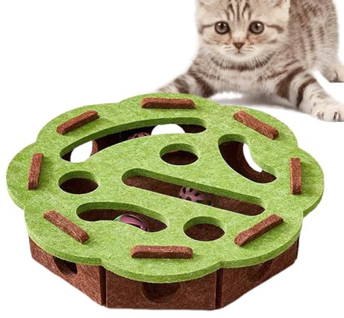 Genérico Juguetes De Enriquecimiento para Gatos - Caja Puzzle Juguetes Gatos Interior - Caja de Laberinto de Fieltro para Enriquecimiento, Ejercicio y Juego de Caza para Gatitos en Interior