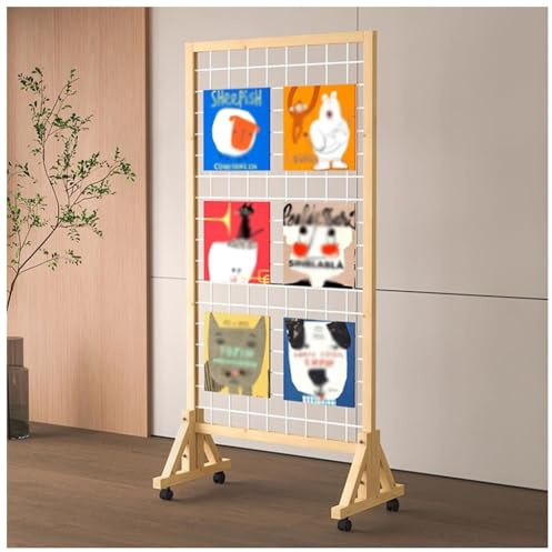 Expositor de paneles de rejilla, torre de paneles de rejilla de suelo, biombos plegables decorativos de madera, para ferias de artesanía, comercio minorista y eventos.(1pcs,80x180cm)