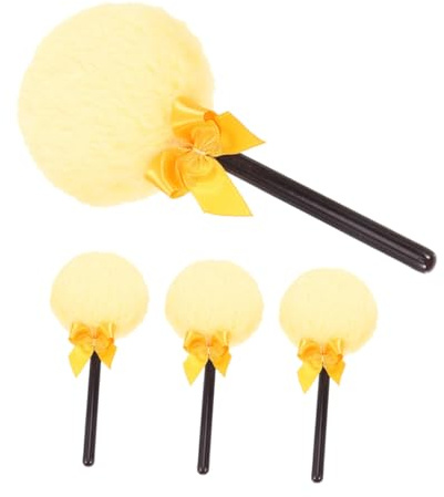 TOPPERFUN 4pcs Large Fluffy Makeup Puff for Women Lollipop Shaped Powder Puff for Loose Powder Body Use Reusable Travel Friendly