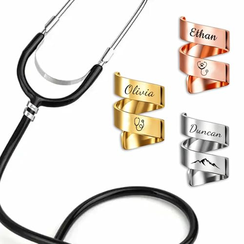 Personalisiertes Stethoskop-Namensschild individueller krankenschwester zubehör-ID-Anhänger Graviertes medizin Stethoskop-Etikett für die Krankenschwestern und Ärzte (Wellenform)
