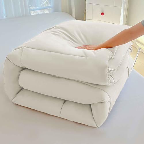 HLTQL Trapunta Invernale in Fibra di Soia, Piumone Invernale Spesso, Coperta Molto Calda E Super Morbida per 2 Persone, Trapunta in Microfibra, Piumone Trapuntato Reversibile(A,180x220cm/2kg)