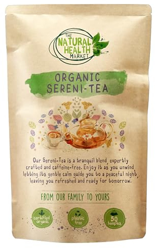 Organic Sleep Tea Bags 50 – Calming Herbal Tea for Sleep with Chamomile, Valerian & Lavender – Night Time Tea