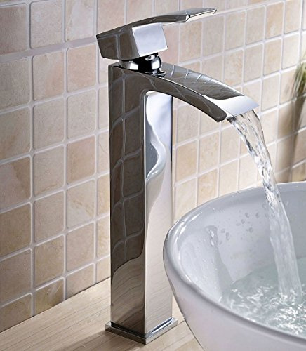 SUNDELY® Square Chrome Finish Brass Mixer Single Lever Handle 11 (28.3cm) Tall Tap Faucet for Bathroom Toilet Kitchen Basin Sink