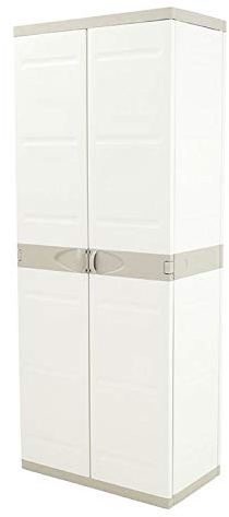 Armoire TITANIUM70 cm 4 étagères couleur beige (70 cm de large x 44 cm de profondeur x 176 cm de haut)