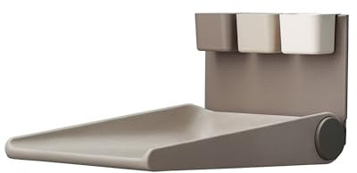 Leander Wally™-Wandwickeltisch Cappuccino - Klappbare Wickelkommode für Wandmontage - Wickeltisch Organizer fürs Babyzimmer - Ergonomisch & Platzsparend