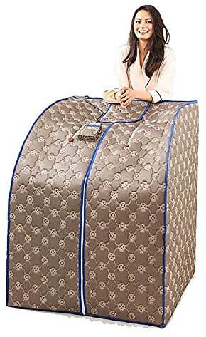 MiduoHu Luxury PU Far Infrared Sauna Steam Tent, Remote Control Intelligence Thermostat Home Sauna Room Foldable Insulation Steam Health Cabin Five-sided Heating Plates Big Tourmaline Stone