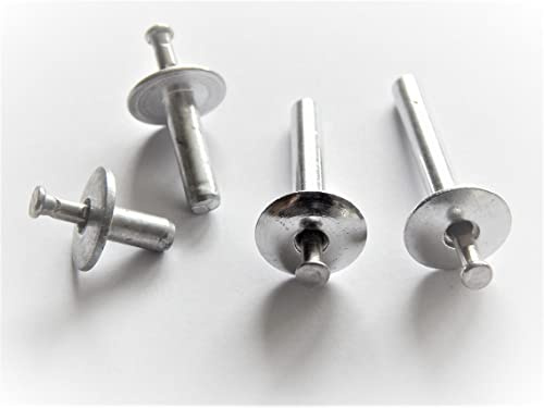 50 Stück Hammerschlagnieten 4,8x16 mm Alu/Edelstahl A2 Flachrundkopf
