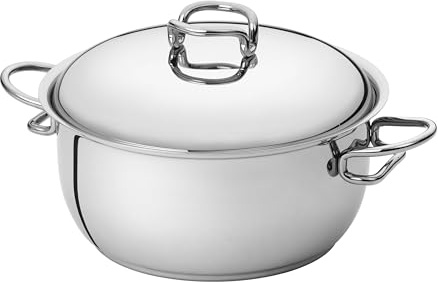 SERAFINO ZANI Casseruola in Acciaio Inox 18/10 con Coperchio Argento (20 cm)