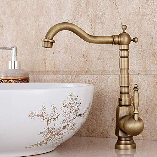 TAOZUYING Wasserhahn Edelstahl Messing Chrom Badarmaturen Wasserhahn Küchenarmatur Kupfer heiß und kalt Badarmatur Becken Rotierende Wasserhähne Marriage