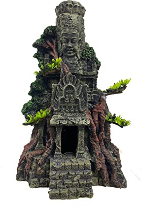 Saim Aquarium-Buddha-Statue, große Angkor, Wat, Tempeldekoration, Aquarium, Buddha-Dekoration, große Buddha-Statue mit Baumschmuck, Drachen-Aquarium-Dekoration