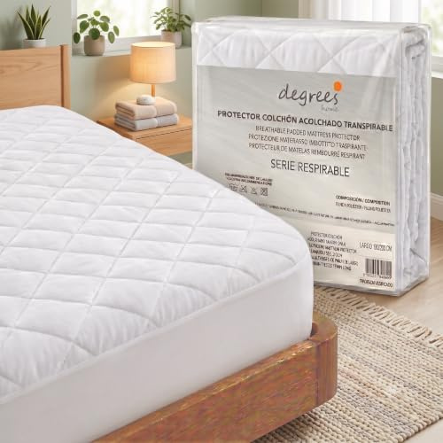 Degrees Home 2Basic – Coprimaterasso Matrimoniale Reversibile Ultra Morbido e Imbottito (180x190/200) – Proteggi Materasso in Microfibra, Traspirante, Certificato Oeko-Tex, Angoli Elasticizzati 32 cm