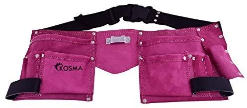 Kosma Werkzeugschürze, Leder, 11 Taschen, für Elektriker, Werkzeugtasche, Doppelnagel-Werkzeugtasche, 20,3 x 20,3 cm