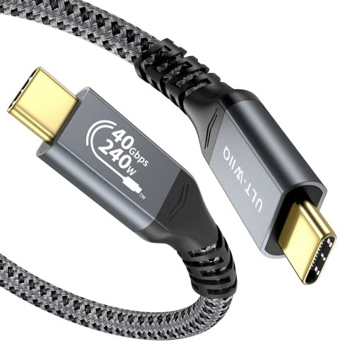 ULT-WIIQ USB4 240W/8K Câble USB C vers USB C Compatible avec Thunderbolt 4/3, Cable USB C vers USB C Charge Rapide & 40Gbps Transmission pour iPhone 15, Samsung, MacBook Pro, Sony, LG, Hub.(2M)